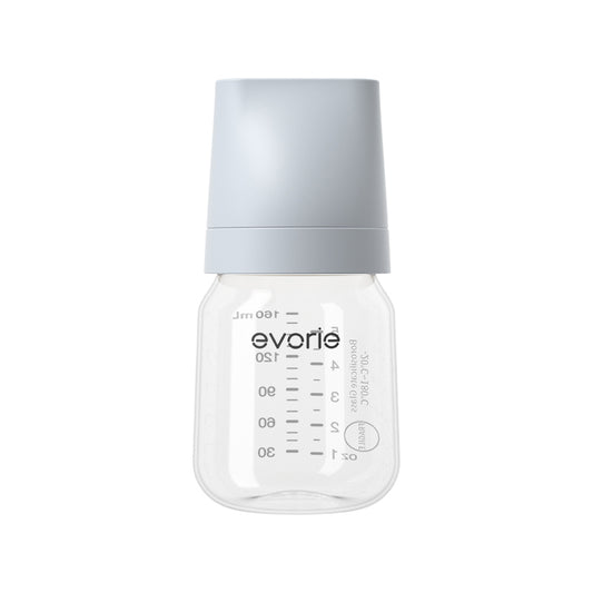 Evorie Botol Susu Bayi Kaca Leher Lebar 240mL/8oz - Cokelat Susu Teh