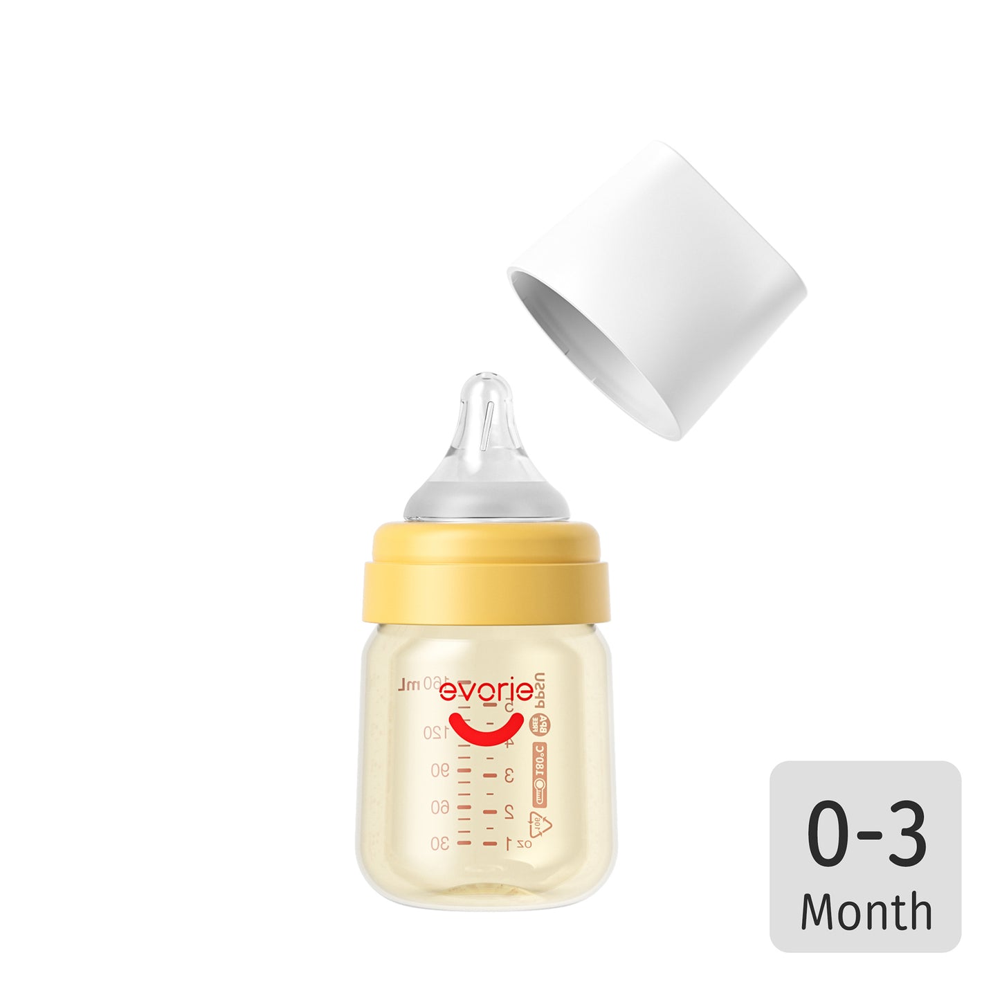 PPSU Wide-neck Baby Milk Feeding Bottle 160mL/5oz, Orange
