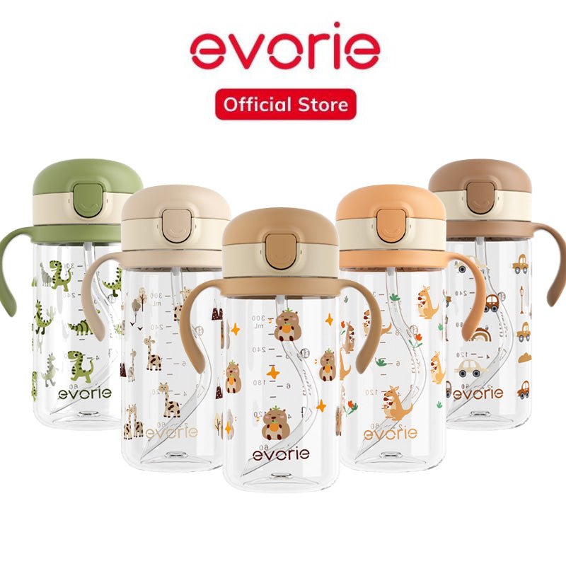 Evorie Tritan Kids Straw Water Bottle Mug 300mL, Capybara