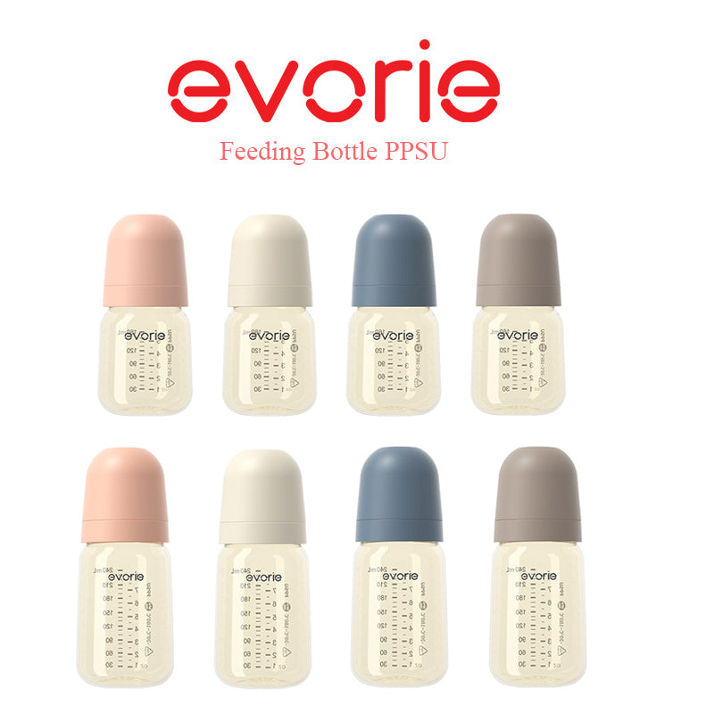 Evorie PPSU Wide-neck Baby Milk Feeding Bottle 160mL/5oz - Smoke Peach