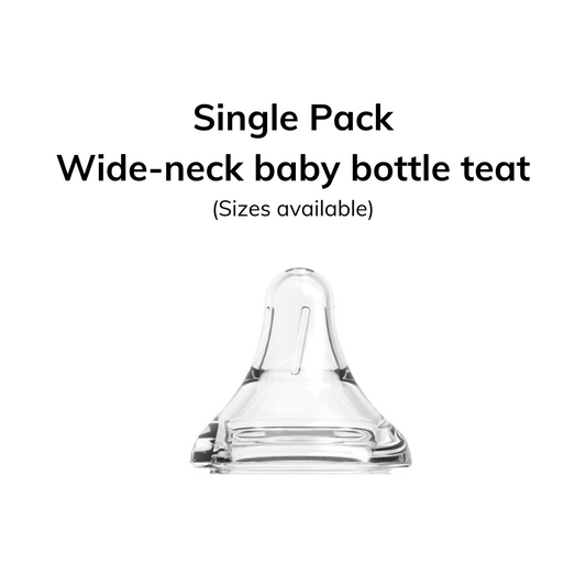 Single Pack Peristaltic Teat for Wide-neck Baby Feeding Bottle (Sizes available)