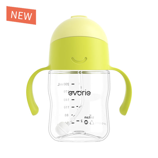 Evorie Tritan Baby 360 Straw Water Bottle Sippy Cup 200mL, Fresh Green