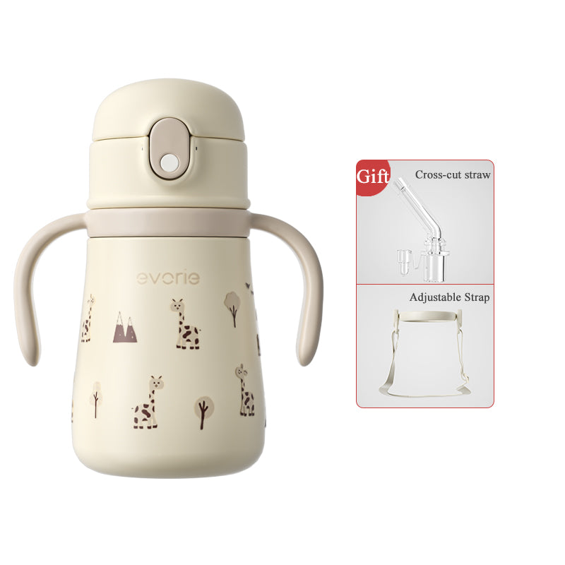 長頸鹿林牌兒童不鏽鋼真空吸管水瓶 350毫升