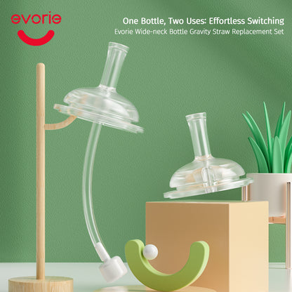 Wide-Mouth Feeding Bottle Straw Set with Gravity Ball & Mouthpiece