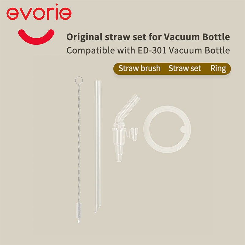 Paket Hemat Isi Dua - Set Sedotan Pengganti Botol Vakum Stainless Steel 350mL