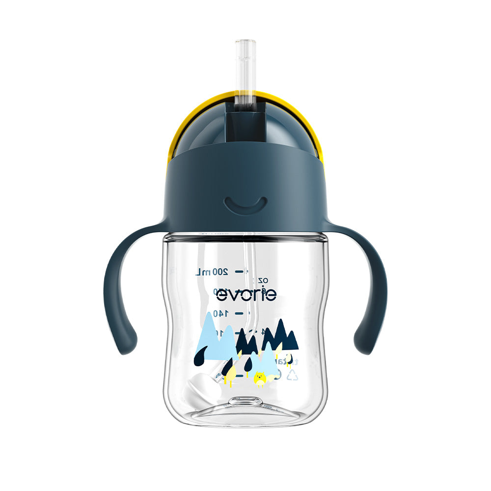 Evorie Tritan Baby 360 Straw Water Bottle Sippy Cup 200mL, Bumble Bee