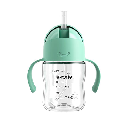 Evorie Tritan Baby 360 Straw Water Bottle Sippy Cup 200mL, Mint