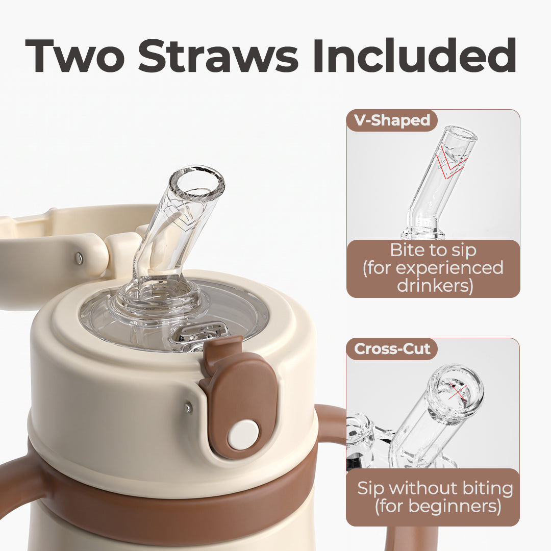 Stainless Steel Vacuum Bottle with Straw for Kids 350mL, Ocean Play