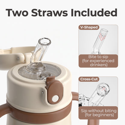 Stainless Steel Vacuum Bottle with Straw for Kids 350mL, Ocean Play