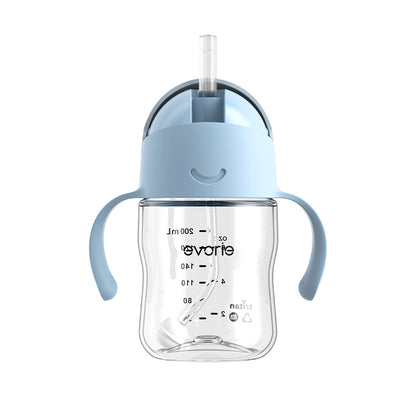 Evorie Tritan Baby 360 Straw Water Bottle Sippy Cup 200mL, Bluemoon