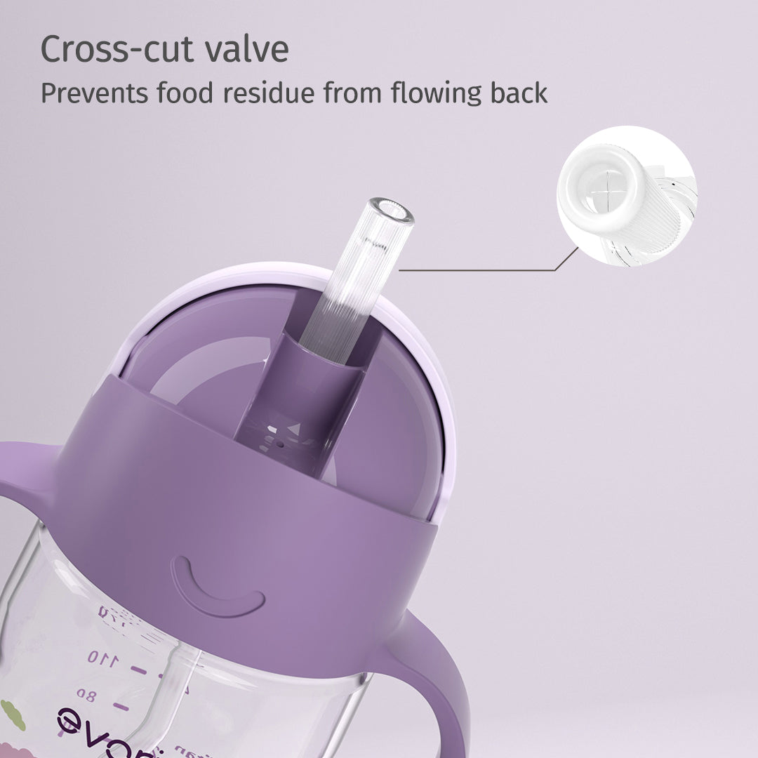 Evorie Tritan Baby 360 Straw Water Bottle Sippy Cup 200mL, Daydream