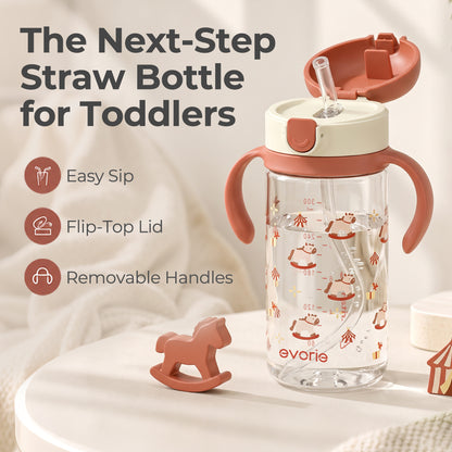 Botol Minum Sedotan Anak Evorie Tritan 300mL, Dachshund