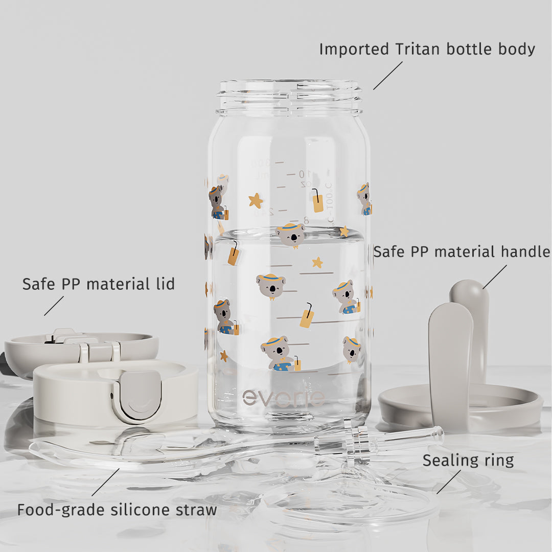 Evorie Tritan Kids Straw Water Bottle Mug 300mL, Koala King