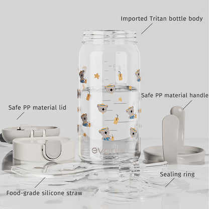Evorie Tritan Kids Straw Water Bottle Mug 300mL, Koala King