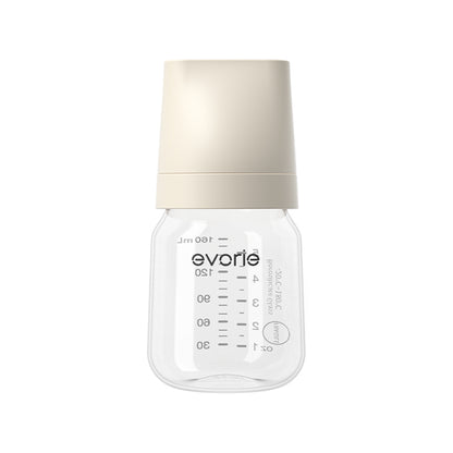 Botol Susu Bayi Kaca Leher Lebar Evorie 160mL/5oz - Aprikot Krimi