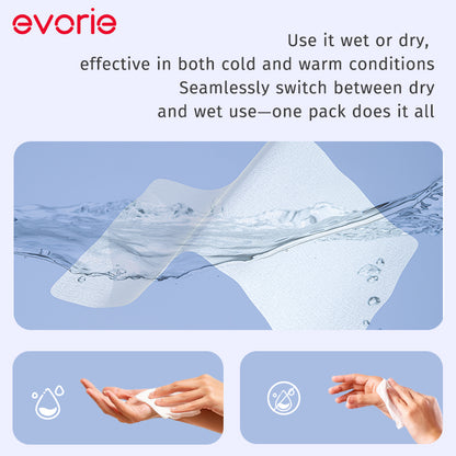 Evorie Premium Cotton Dry Baby Wipes (100 Sheets/pack)