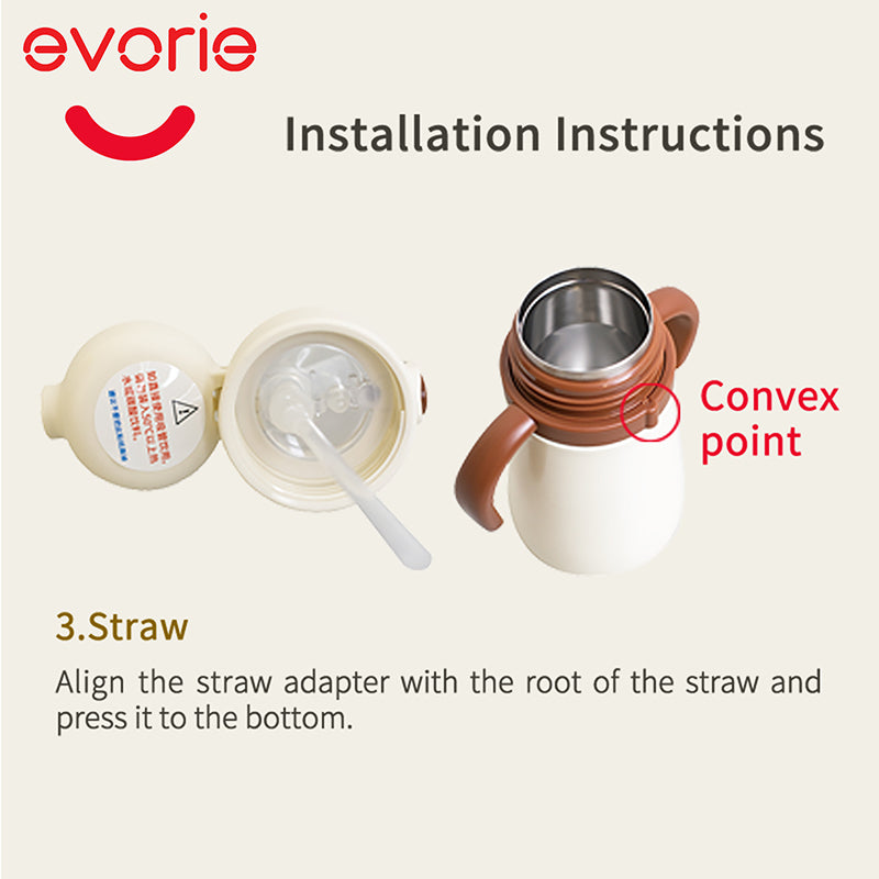 Stainless Steel Vacuum Bottle 350mL Replacement Straw Set