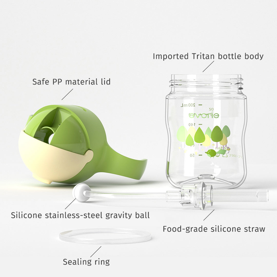 Evorie Tritan Baby 360 Straw Water Bottle Sippy Cup 200mL, Amazon
