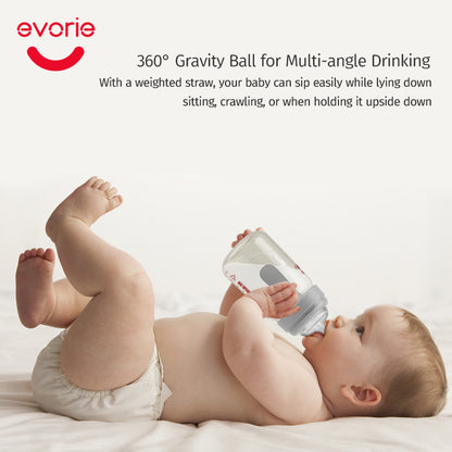 Wide-Mouth Feeding Bottle Straw Set with Gravity Ball & Mouthpiece