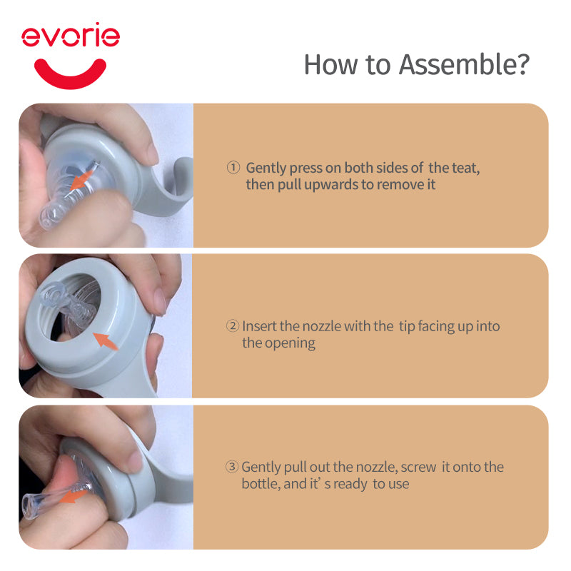 Wide-Mouth Feeding Bottle Straw Set with Gravity Ball & Mouthpiece