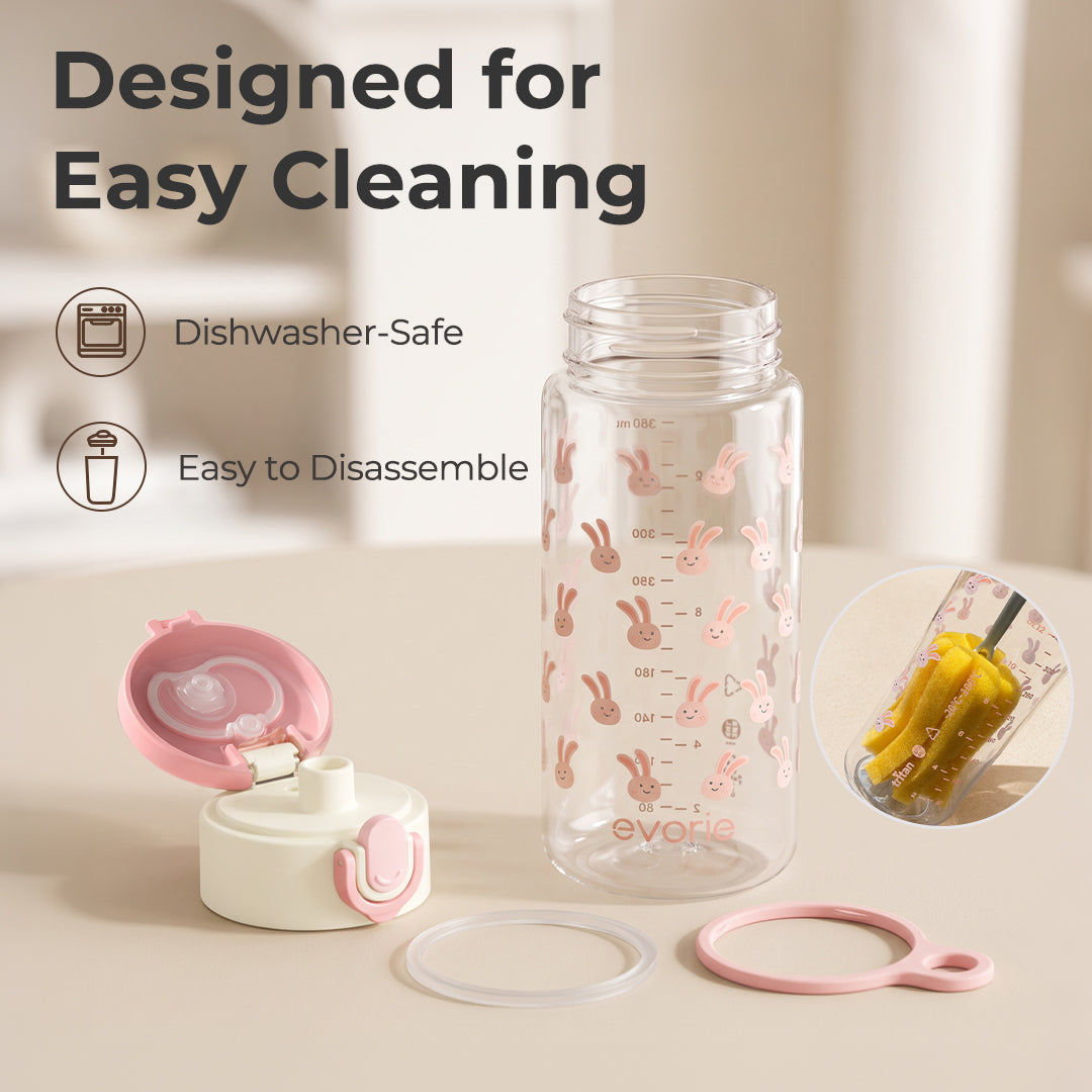 Evorie Tritan Botol Minum Anak dengan Sedotan 380mL, Chill Capy
