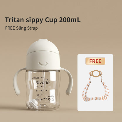 Evorie Bình tập uống ống hút 360 Tritan cho bé Evorie 200mL + TẶNG KÈM dây đeo vai gắn bình
