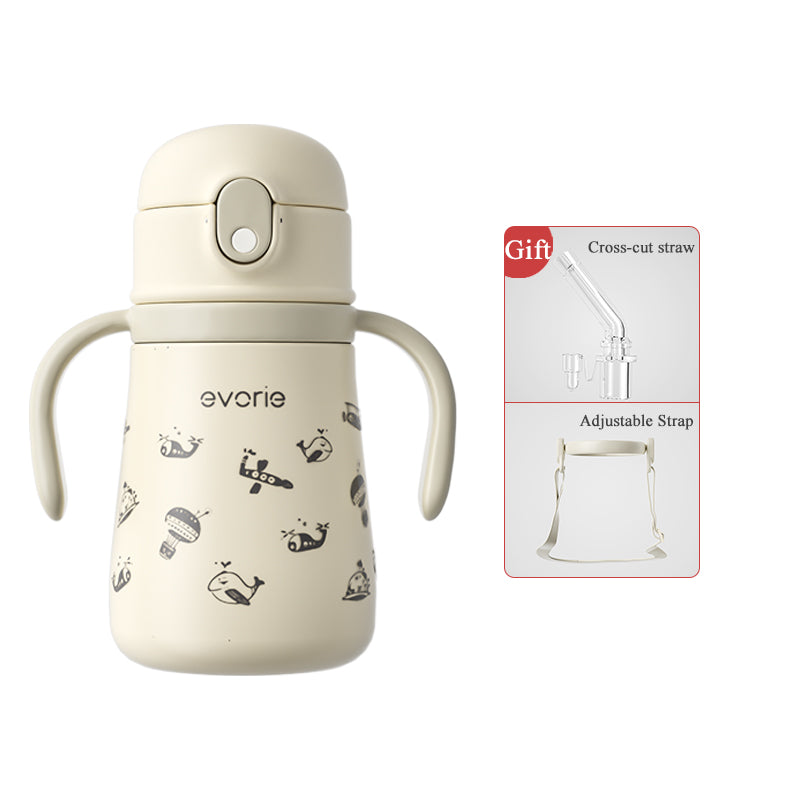 Stainless Steel Vacuum Bottle with Straw for Kids 350mL, Ocean Play