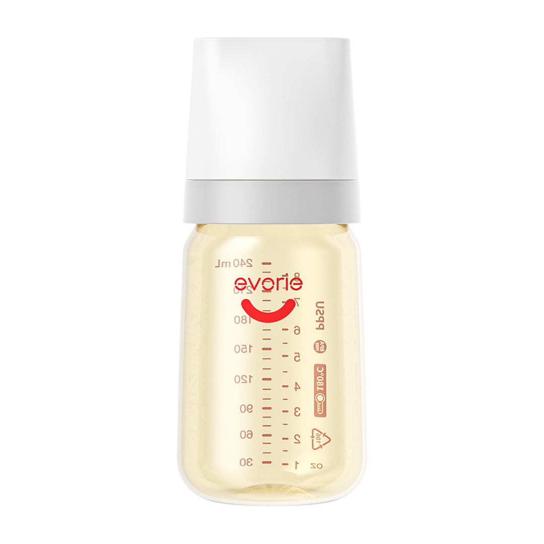 PPSU Wide-neck Baby Milk Feeding Bottle 240mL/8oz, Grey