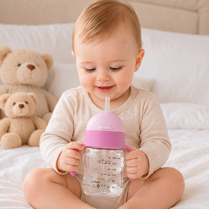 Botol Air Sedotan Bayi Tritan 360 Evorie Gelas Sippy 200mL, Lavender Lembut (BARU)