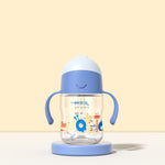 Evorie Tritan Baby 360 Straw Water Bottle Sippy Cup 200mL, Blue Explorer