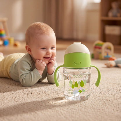 Evorie Tritan ขวดน้ำเด็กพร้อมหลอดดูด 360 องศา รุ่น Sippy Cup ขนาด 200 มล. สีฟอเรส