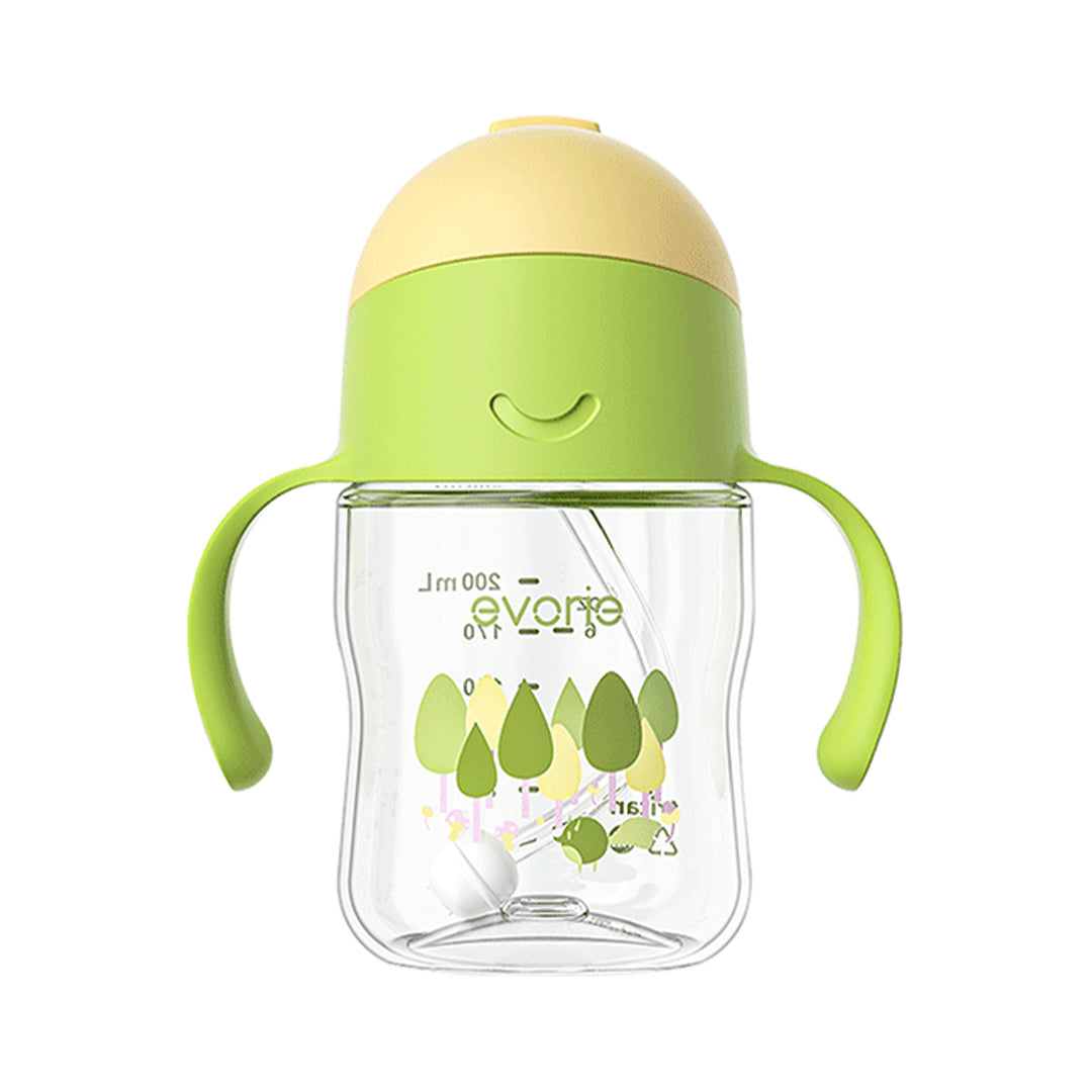 Evorie Tritan ขวดน้ำเด็กพร้อมหลอดดูด 360 องศา รุ่น Sippy Cup ขนาด 200 มล. สีฟอเรส