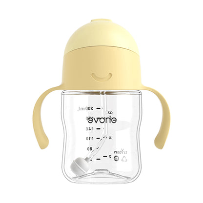 Evorie Tritan Baby 360 Straw Water Bottle Sippy Cup 200mL, Lemon Yellow