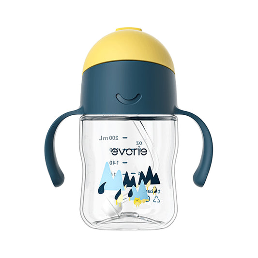 Evorie Tritan Baby 360 Straw Water Bottle Sippy Cup 200mL, Bumble Bee