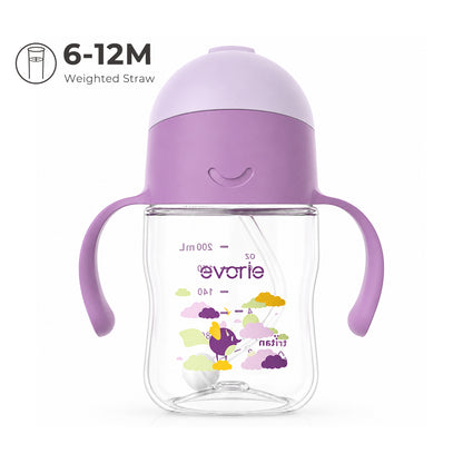 Evorie Tritan Baby 360 Straw Water Bottle Sippy Cup 200mL, Daydream