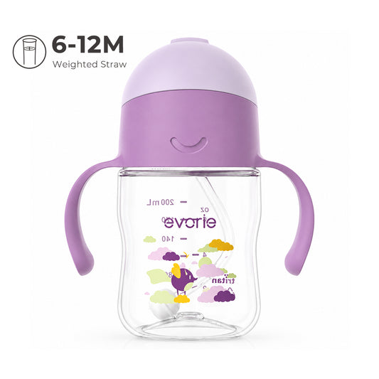 Evorie Botol Minum Sedotan Bayi Tritan 360 Gelas Sedotan 200mL, Daydream