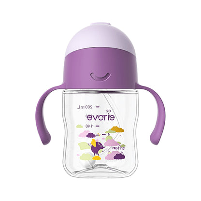 Evorie Tritan Baby 360 Straw Water Bottle Sippy Cup 200mL, Daydream