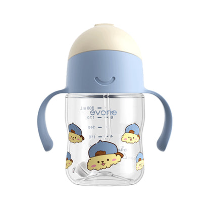 Evorie Tritan Baby 360 Straw Water Bottle Sippy Cup 200mL, Cool Pup