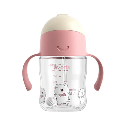 Evorie Tritan Baby 360 Straw Water Bottle Sippy Cup 200mL, Sweet Pup