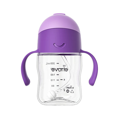 Evorie Tritan Baby 360 Straw Water Bottle Sippy Cup 200mL, Ube