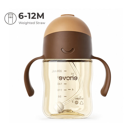 Botol Minum Sedotan Evorie Tritan Bayi 360 Gelas 200mL, Kopi