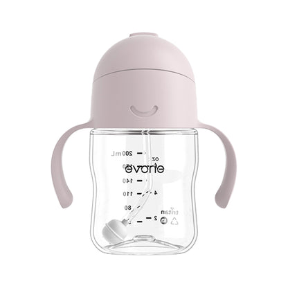 Evorie Tritan Baby 360 Straw Water Bottle Sippy Cup 200mL, Taro Purple
