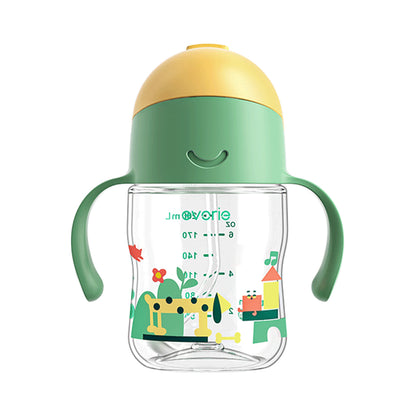 Evorie Tritan Baby 360 Straw Water Bottle Sippy Cup 200mL, Green Explorer