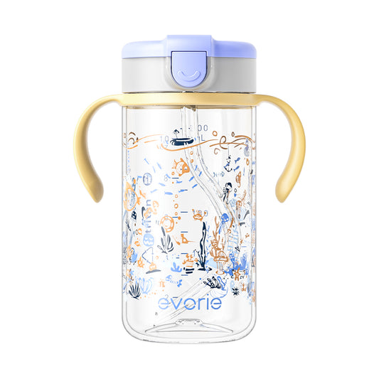 Evorie Tritan Kids Straw Water Bottle Mug 300mL, Under the Sea