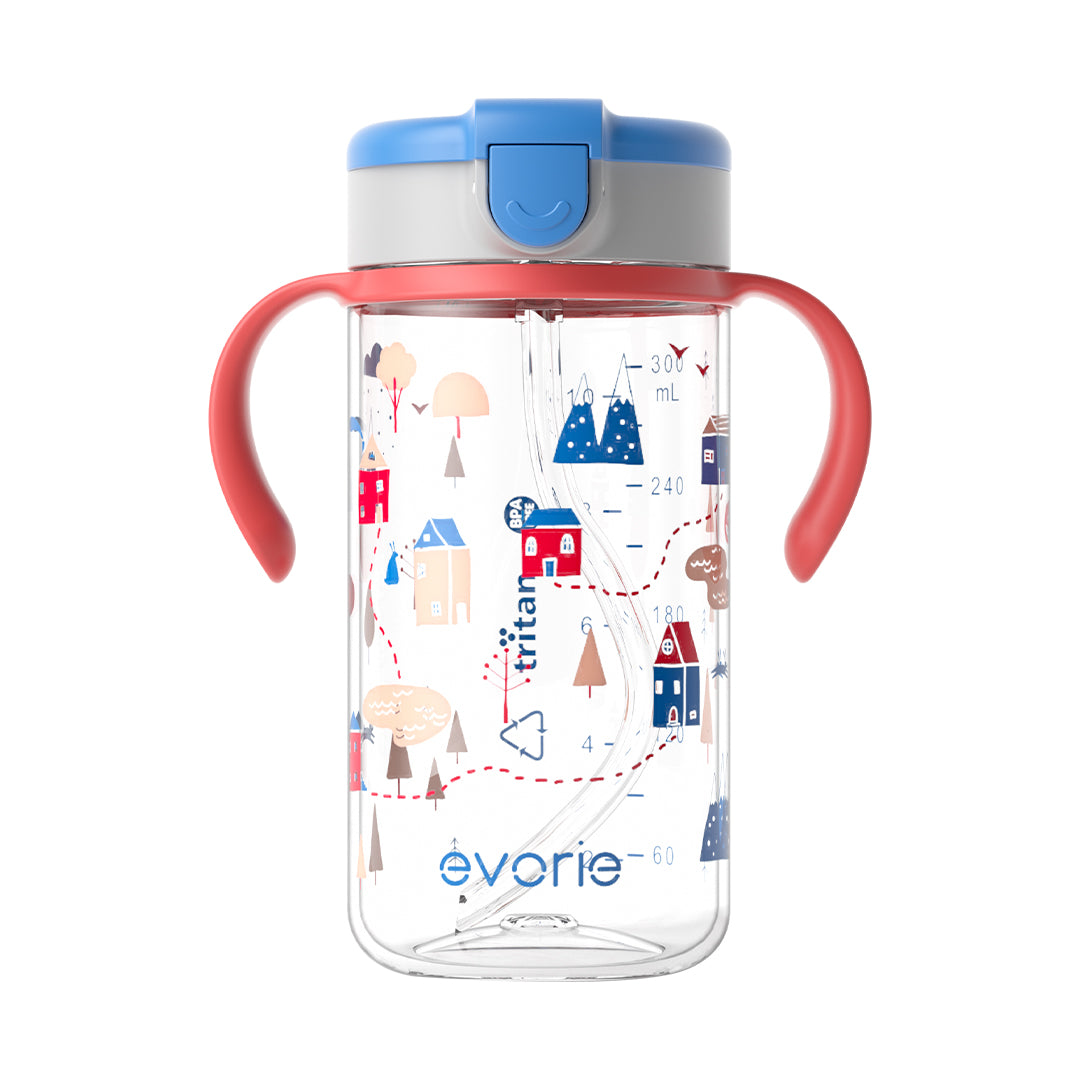 Evorie Tritan Kids Straw Water Bottle Mug 300mL, Happy Valley BR