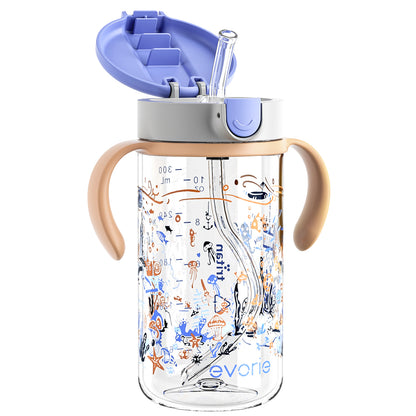 Evorie Tritan Kids Straw Water Bottle Mug 300mL, Under the Sea
