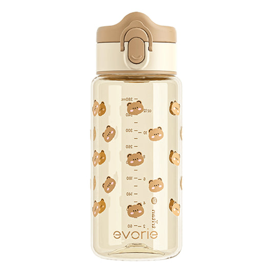 Evorie Tritan Kids Drinking Spout Water Bottle 380mL, Honey Bear