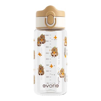 Evorie Tritan Kids Drinking Spout Water Bottle 380mL, Chill Capy