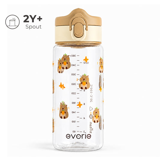 Evorie Tritan Botol Minum Anak dengan Sedotan 380mL, Chill Capy