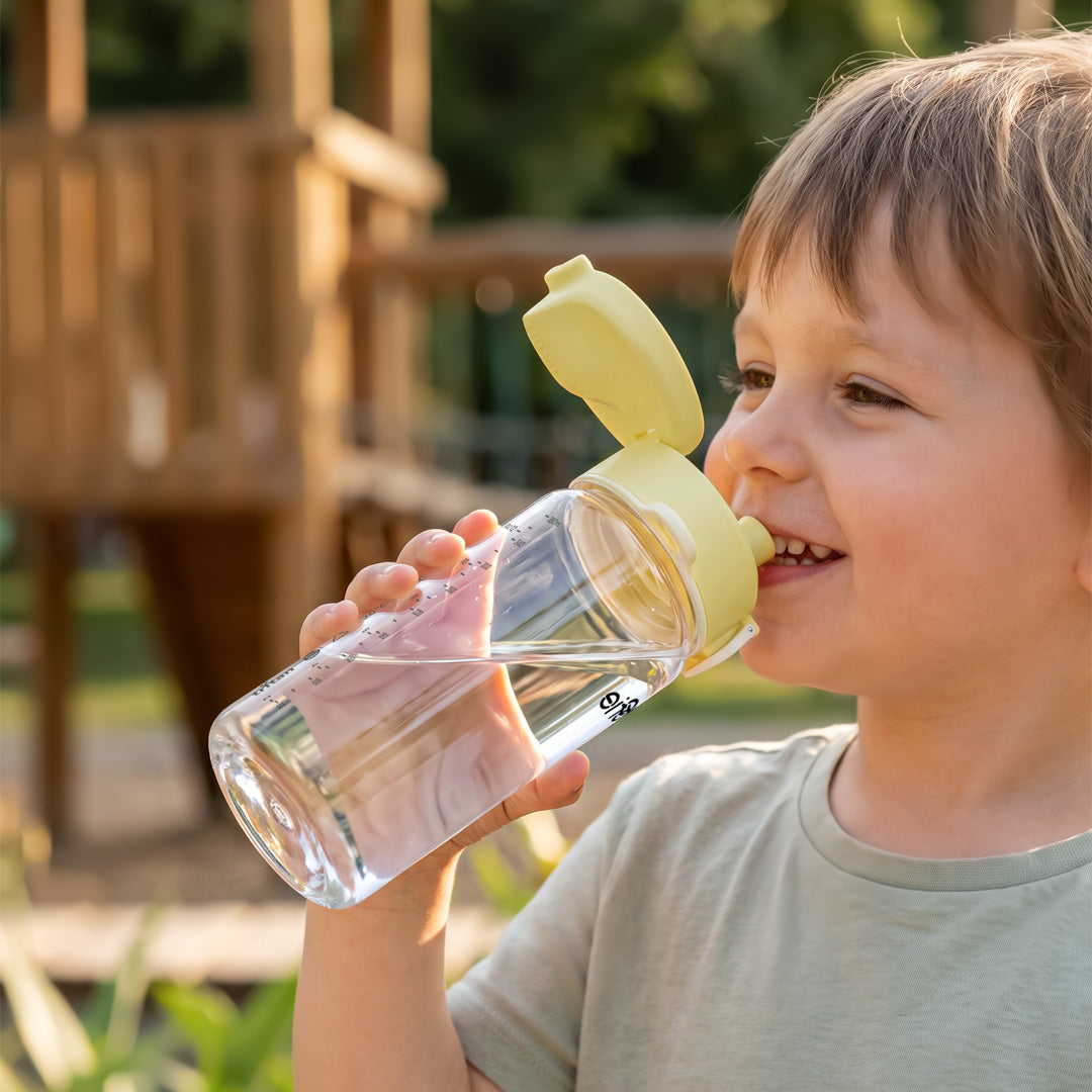 Evorie Tritan Kids Drinking Spout Water Bottle 380mL, Lemon Yellow